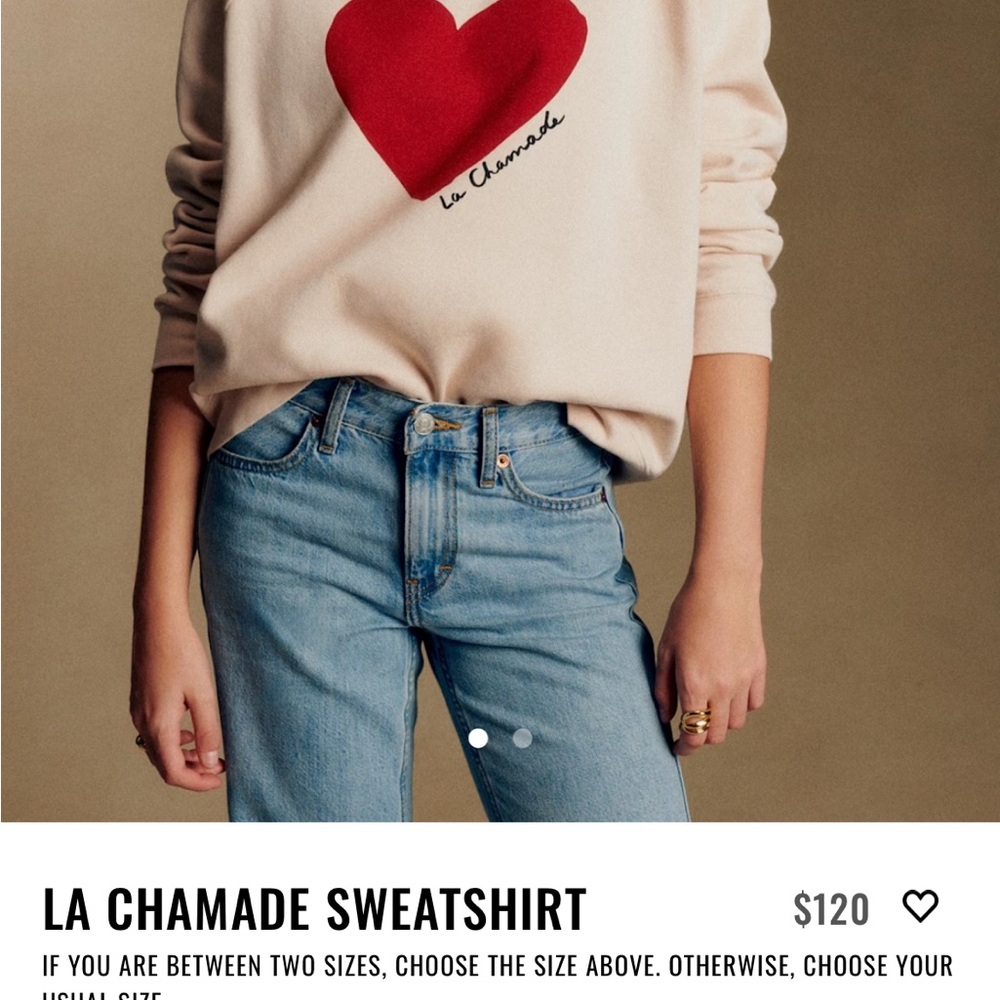 Sezane La Chamade Heart Sweatshirt